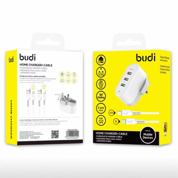 Budi M8J315U-WHT Home Charger + Cable De Maison 24W - White